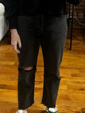 Levi's Black Distressed Wedgie Jeans